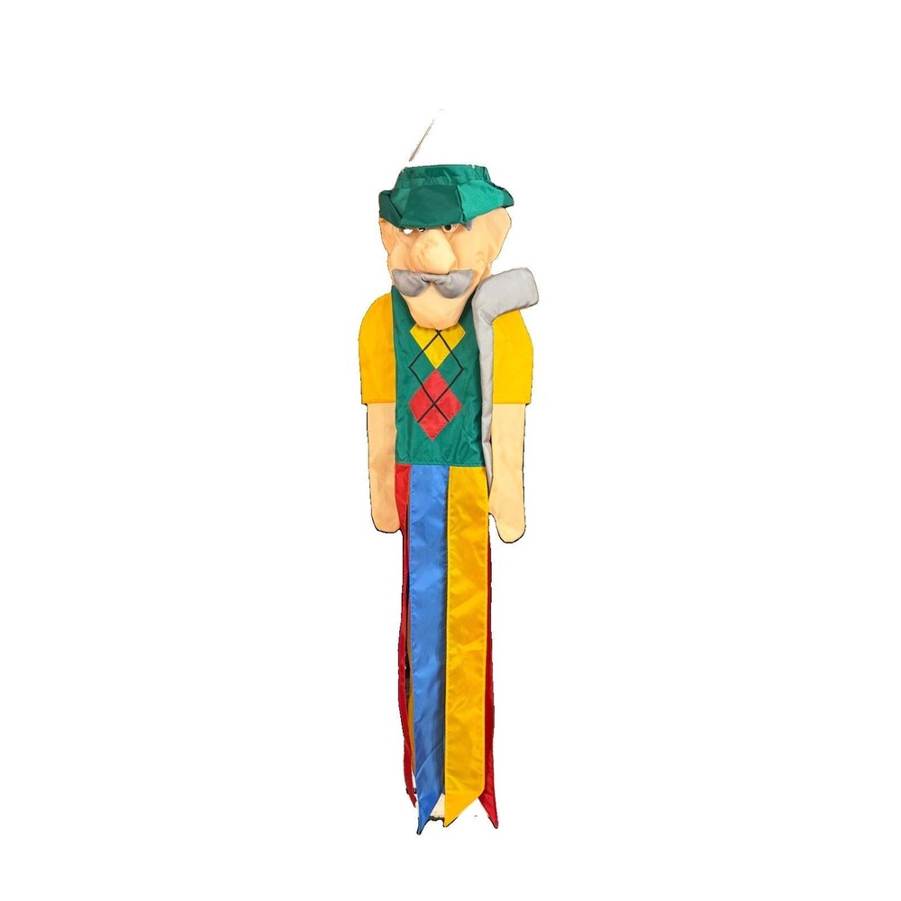 Vintage Windsport 3D Golfer Windsock Golf Dude Garden Decor